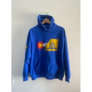 Colorado Don't Tread On Me American Patriot Hoodie Sweatshirt XL Blue Gildan